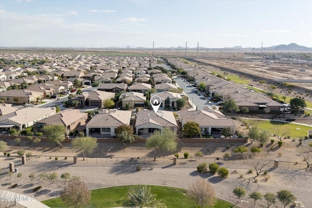 bird's eye view featuring a mountain view