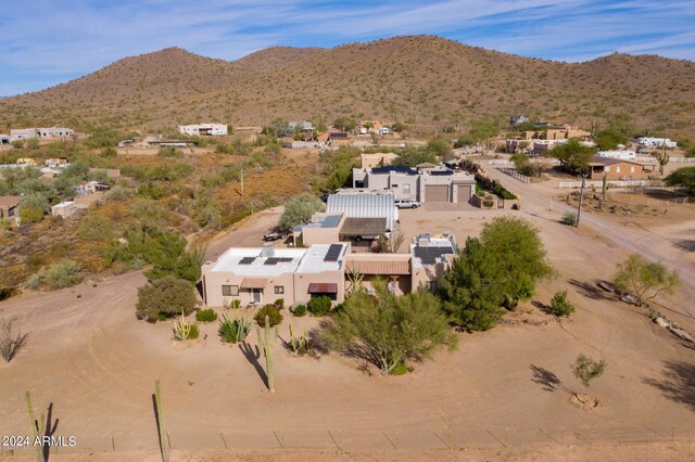 aerial view with a mountain view