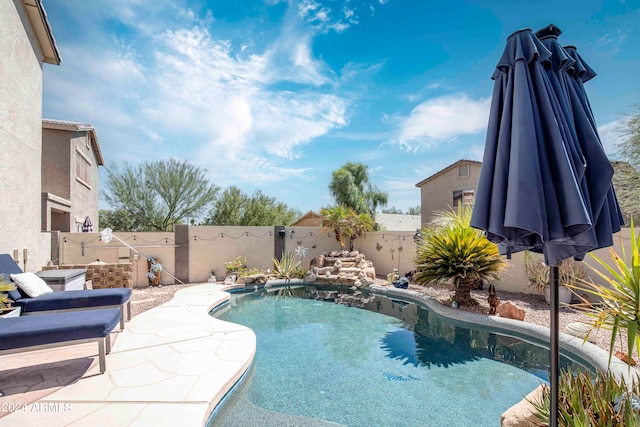 view of pool with a patio area