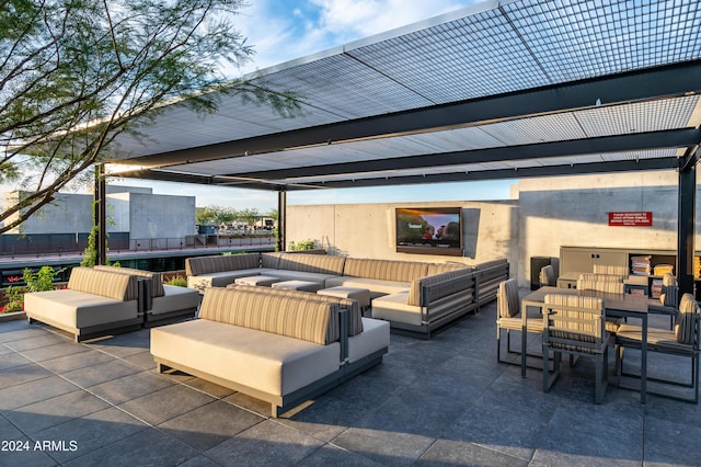 view of patio featuring an outdoor hangout area