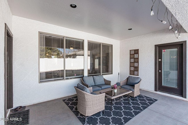 view of patio with outdoor lounge area