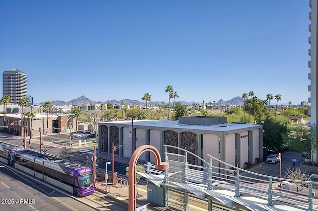 exterior space featuring a mountain view