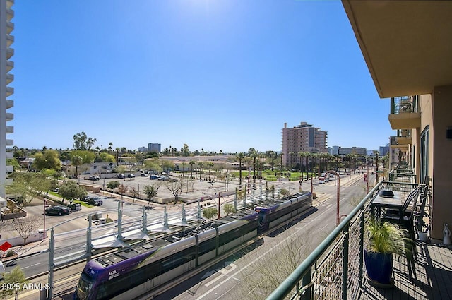 balcony with a city view