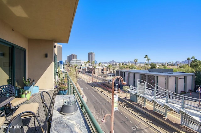 balcony with a view of city