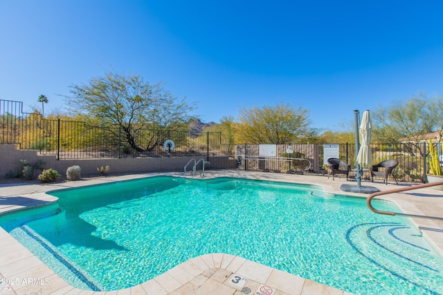 view of swimming pool featuring a patio