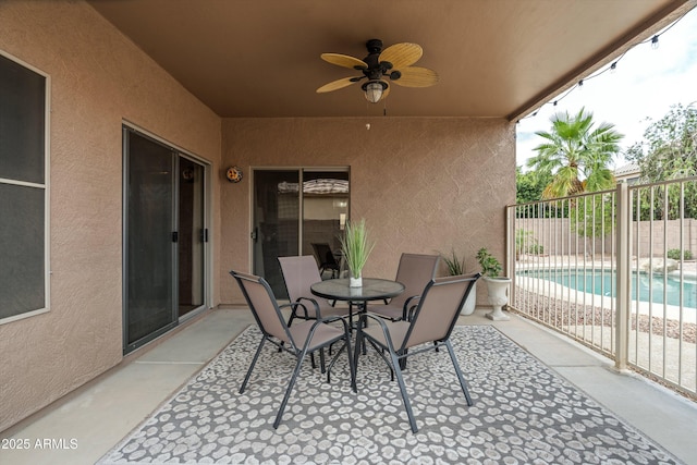 2834 E Devon Ct, Gilbert, AZ 85296 - view of patio / terrace featuring ceiling fan and outdoor dining space