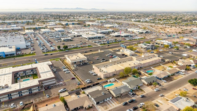 aerial view with a mountain view