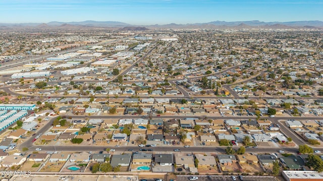 bird's eye view featuring a mountain view