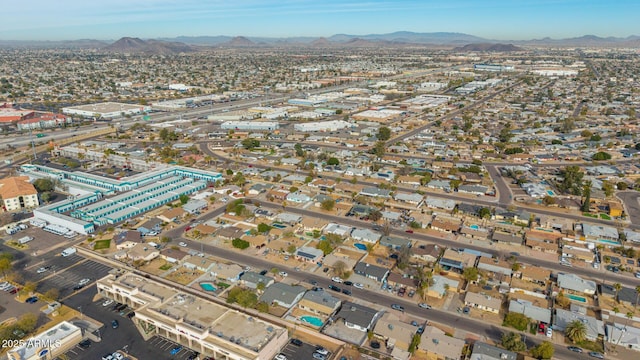 aerial view with a mountain view