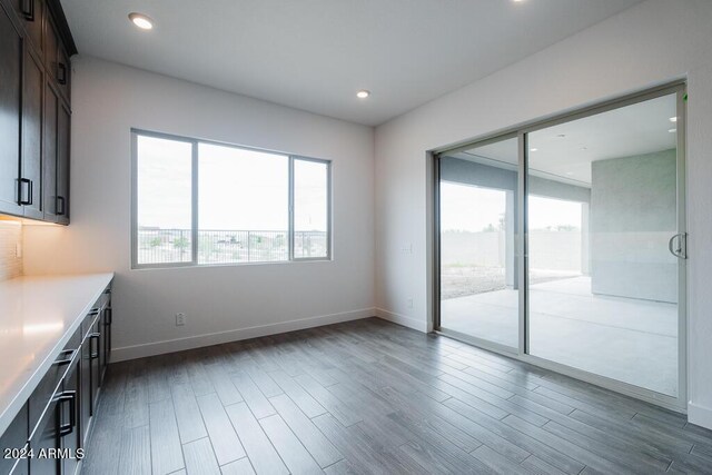 interior space featuring dark wood-type flooring