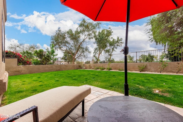 view of patio / terrace featuring a fenced backyard