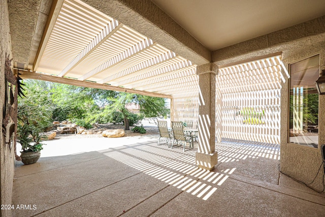 view of patio with a pergola