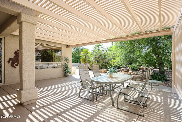 view of patio / terrace with a pergola