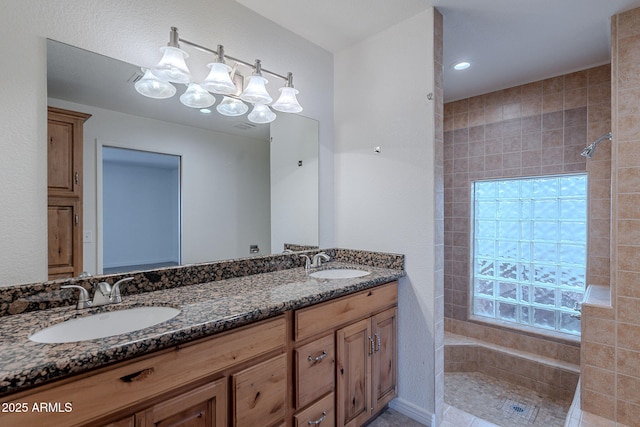 5539 E Dahlia Dr, Scottsdale, AZ 85254 - full bath featuring tiled shower and double vanity