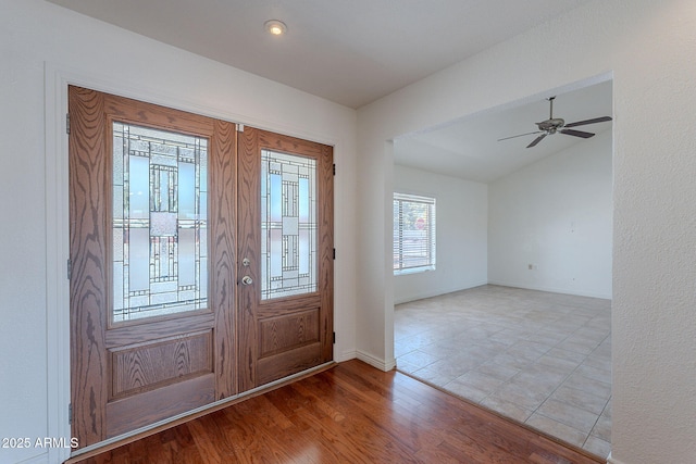 5539 E Dahlia Dr, Scottsdale, AZ 85254 - foyer with wood finished floors, baseboards, and ceiling fan