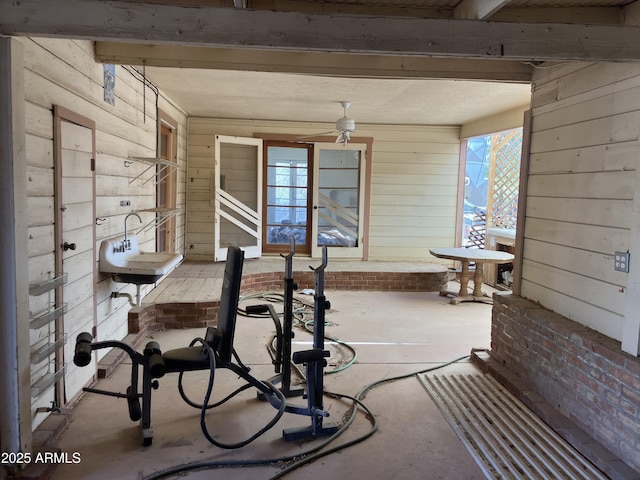 view of patio / terrace with ceiling fan