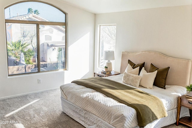 bedroom with carpet and baseboards