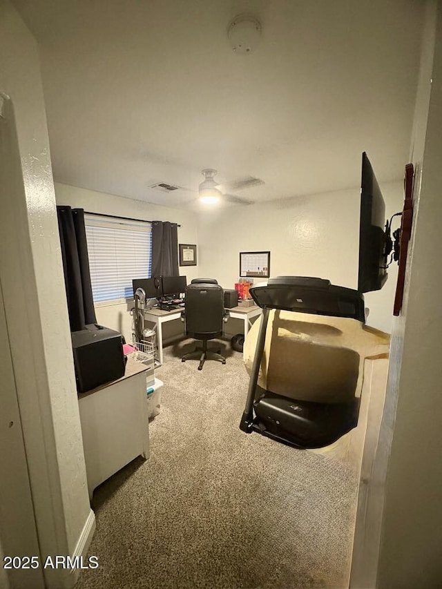 135 S Abalone Dr, Gilbert, AZ 85233 - office area with carpet floors and ceiling fan