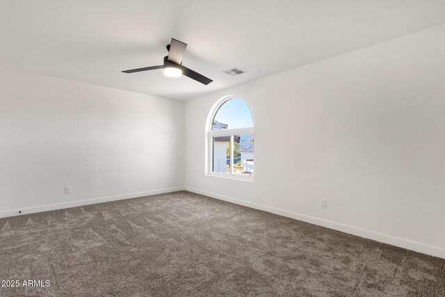3037 E Bighorn Ave, Phoenix, AZ 85048 - carpeted empty room with ceiling fan, visible vents, and baseboards