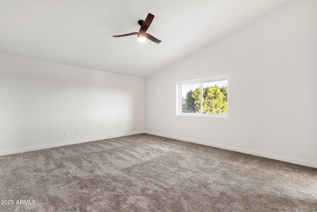 3037 E Bighorn Ave, Phoenix, AZ 85048 - spare room with lofted ceiling, carpet flooring, a ceiling fan, and baseboards