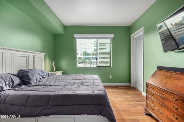 bedroom featuring light hardwood / wood-style flooring