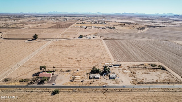 aerial view with a mountain view and a rural view