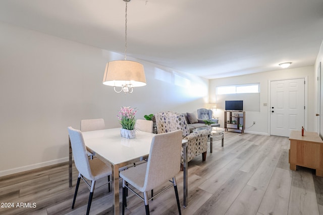 dining area featuring light hardwood / wood-style floors