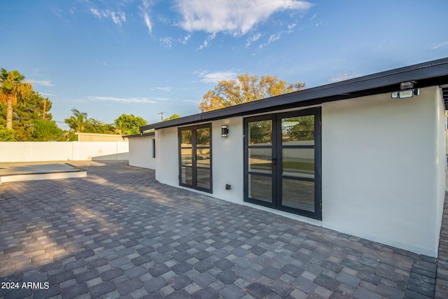 view of patio / terrace featuring french doors