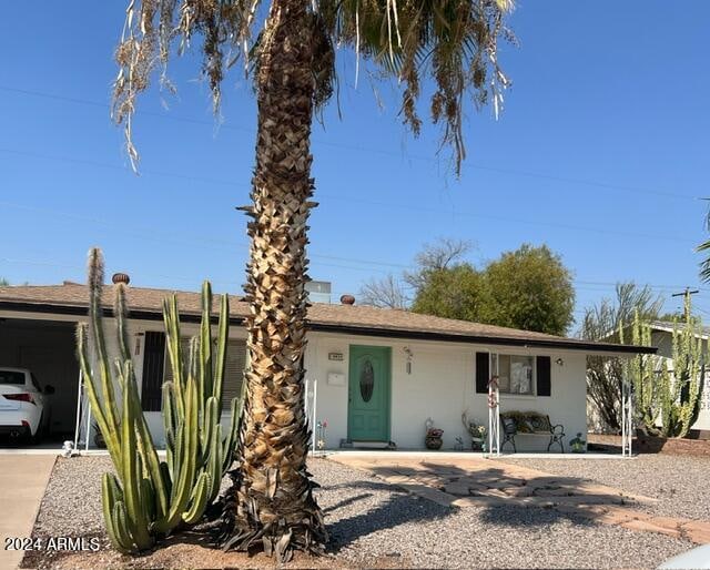 ranch-style house featuring a carport