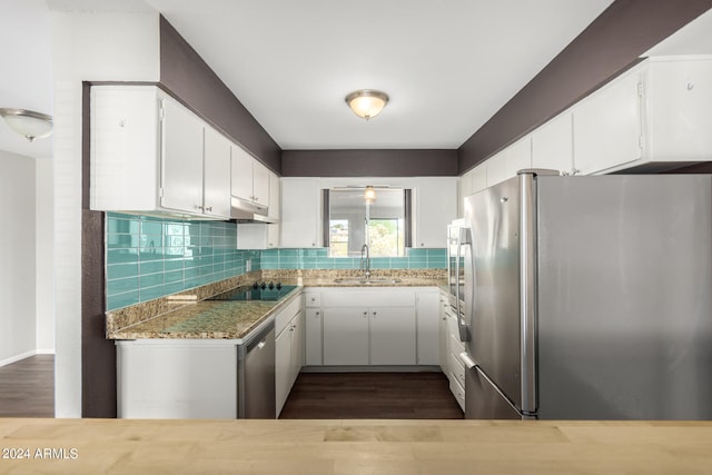 kitchen featuring white cabinetry, sink, and stainless steel appliances