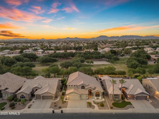 9702 E Naranja Ave, Mesa, AZ 85209 - aerial view at dusk of a mountain view and a residential view