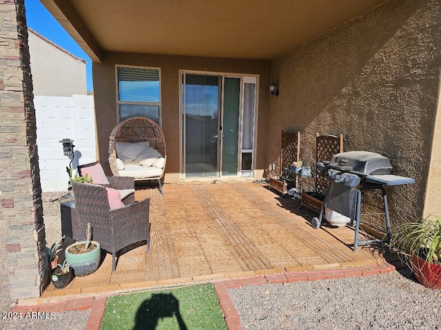 view of patio featuring grilling area