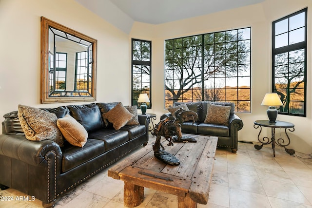 living room featuring plenty of natural light