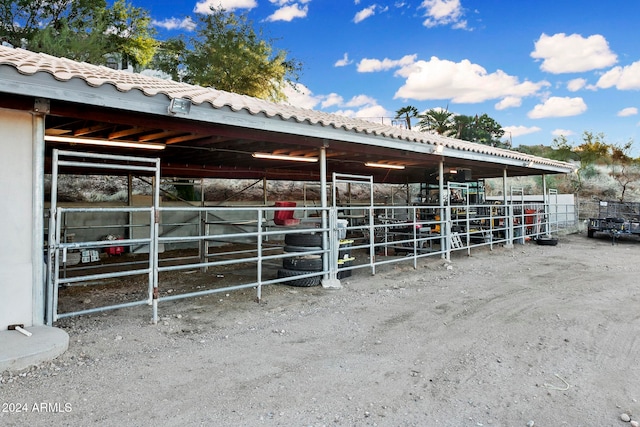 view of horse barn