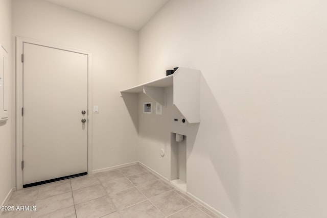 24627 W Ripple Rd, Buckeye, AZ 85326 - laundry area with gas dryer hookup, washer hookup, and light tile patterned flooring