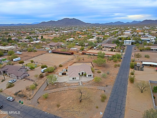 aerial view with a mountain view