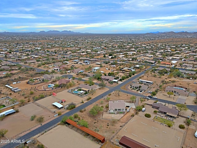 aerial view with a mountain view