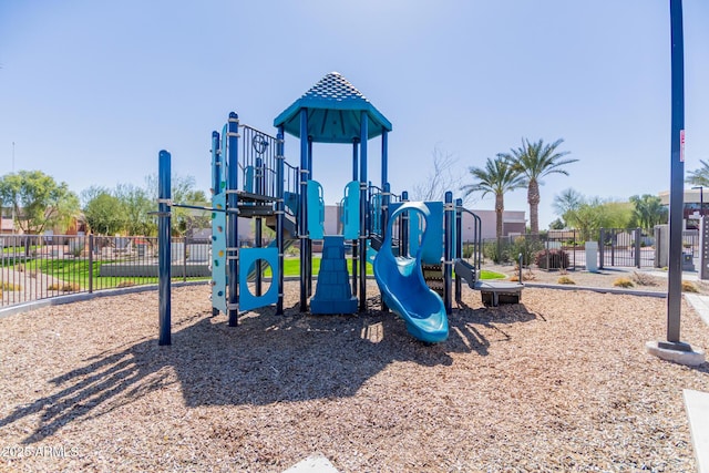 communal playground with fence