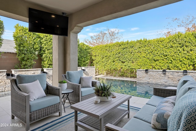 view of patio / terrace featuring an outdoor living space