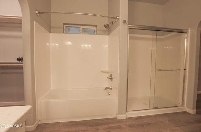 bathroom featuring wood finished floors and vanity