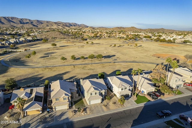 bird's eye view with a mountain view