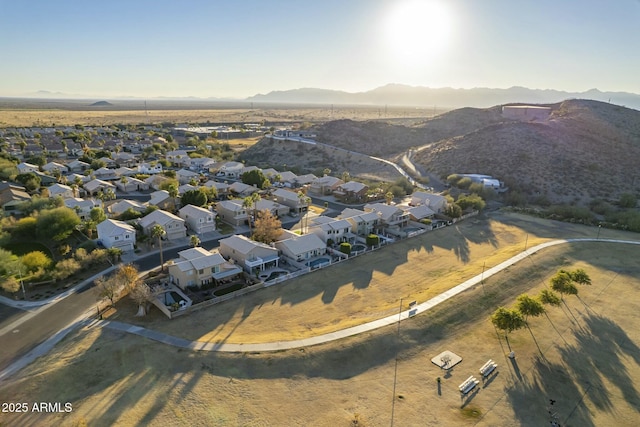 aerial view with a mountain view