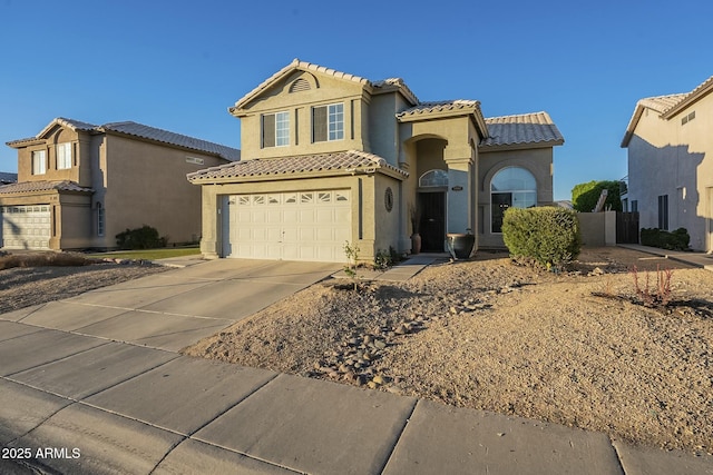 view of front facade featuring a garage