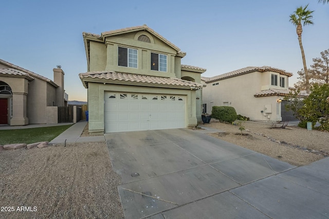 view of front of house with a garage