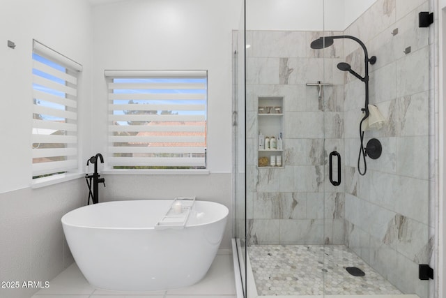 bathroom with independent shower and bath