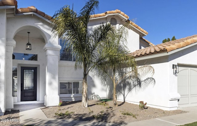 entrance to property with a garage