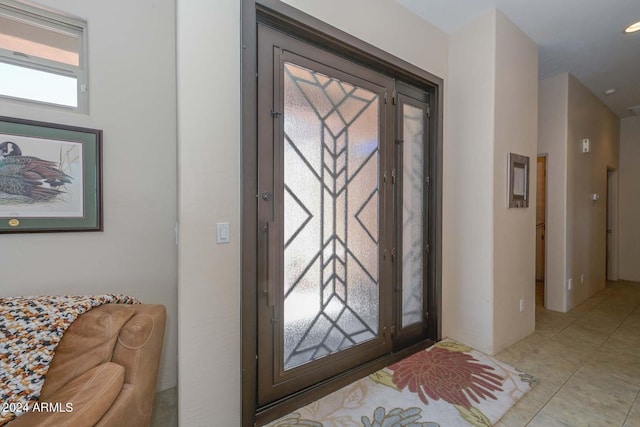 view of tiled foyer