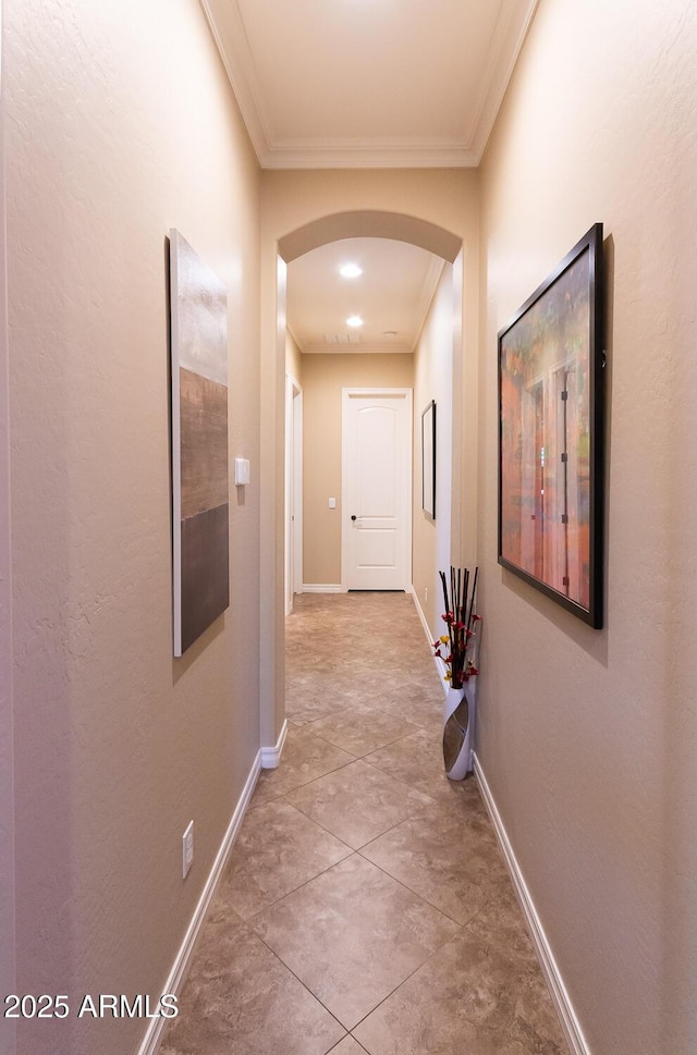 corridor with ornamental molding