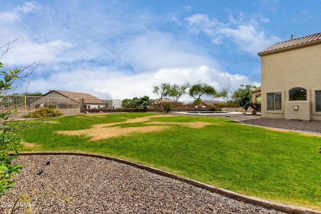 view of yard with fence