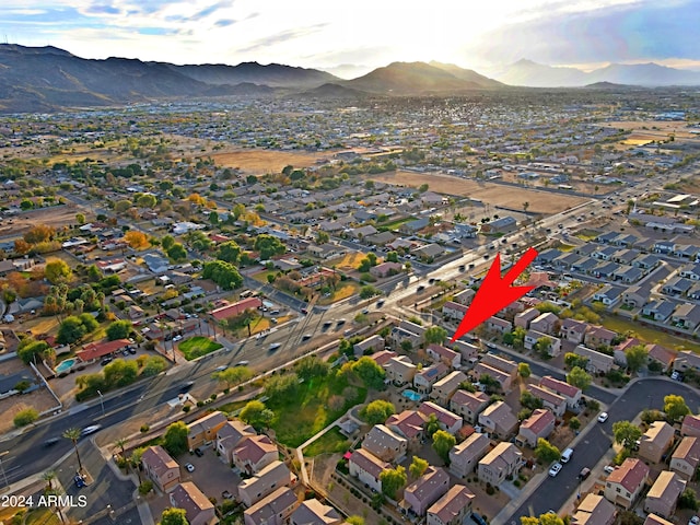 aerial view with a mountain view